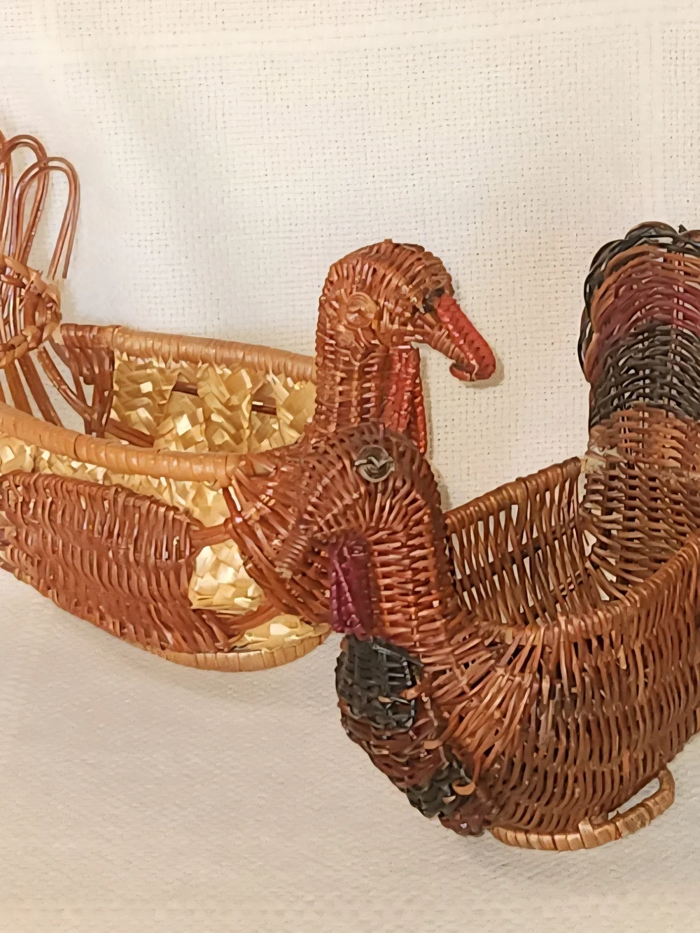 Vintage, Handwoven Wicker Turkey Baskets- Home Accents